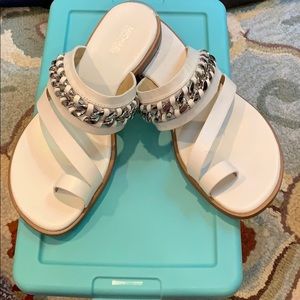 Michael Kors Sandals. White and silver.